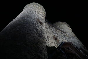 Energy-efficient LED lighting for historic architecture – discreet illumination of castle façade with weatherproof luminaires