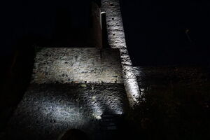 Castle Greifenstein Germany Atmospheric exterior lighting of a historic castle