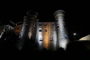 Castle Herborn Germany at night with modern, glare-free LED lighting